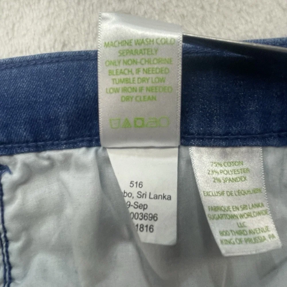 Lilly Pulitzer Jean Sz 8 (30x29) South Ocean‎ Braided Side Detail Low Rise Blue